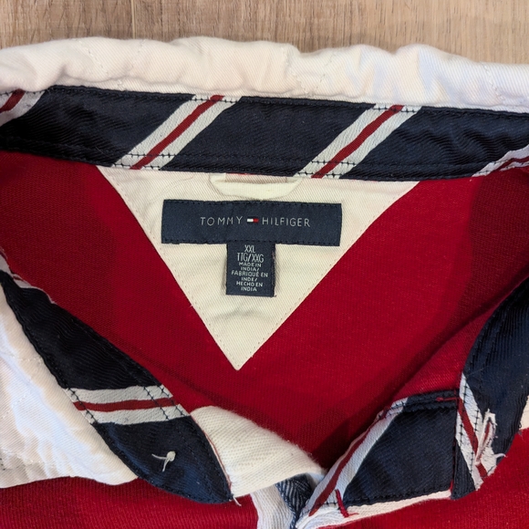 Men's Red and Black Striped Rugby Shirt - Picture 2 of 9